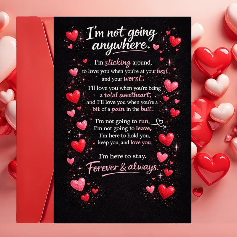 TEMU A Set Of 2 Items: 1 Envelope And 1 Romantic Greeting Card Featuring A Message For Couples, Ideal For Anniversaries, Valentine's Day, To And