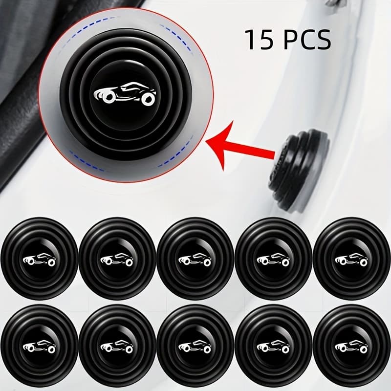 TEMU 15pcs Set Of Car Door Anti-collision Pads - Silicone Shock Absorbers, Enhancing Protection, Sound Insulation And Anti-collision