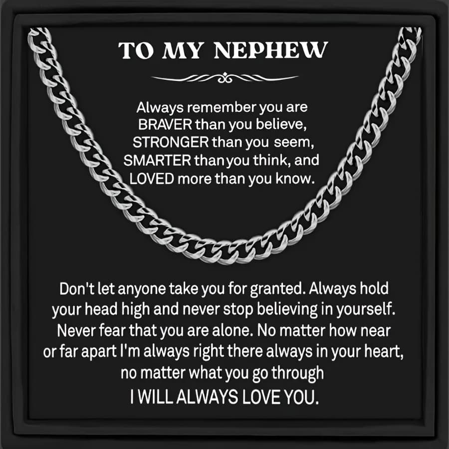 TEMU Cuban Link Chain Necklace For My Nephew, A Perfect Gift For His Birthday Or Graduation, From His Aunt Or Uncle