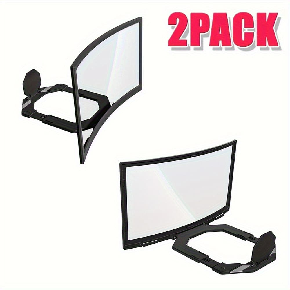 TEMU Set Of 2, 12-inch Screen Magnifiers Designed For Mobile Devices - Features A Curved Design For 3d Hd Viewing, Includes A Lazy Stand And Screen Amplifier, Compatible With All Smartphones