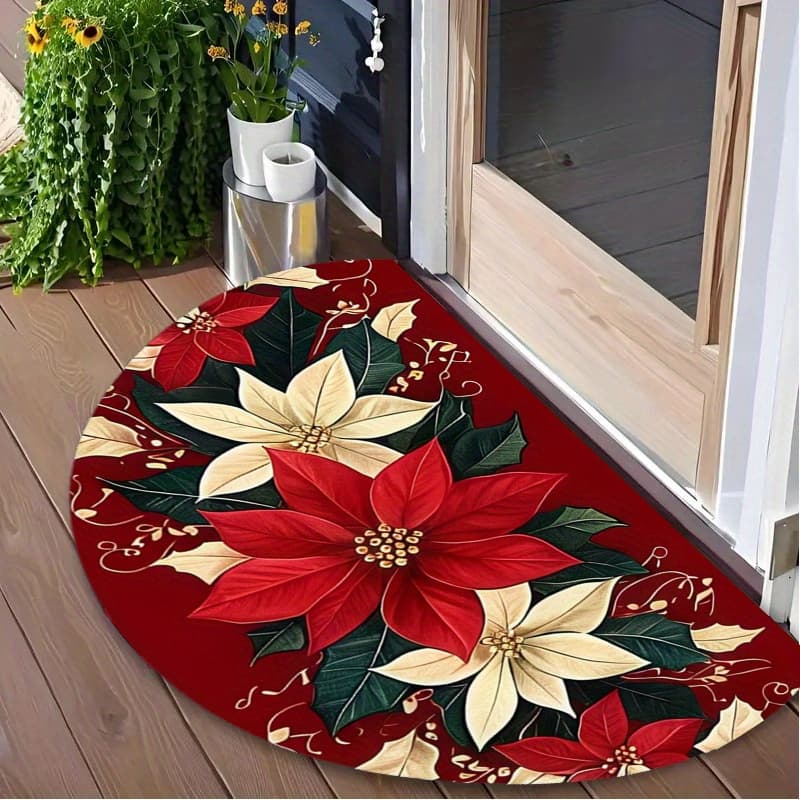 TEMU 1pc, Featuring A - This Door Mat Is Easy To And Used Indoors And Outdoors. Its Semi-circular Shape It Ideal For , Kitchens, Bathrooms, , And Outdoor Areas