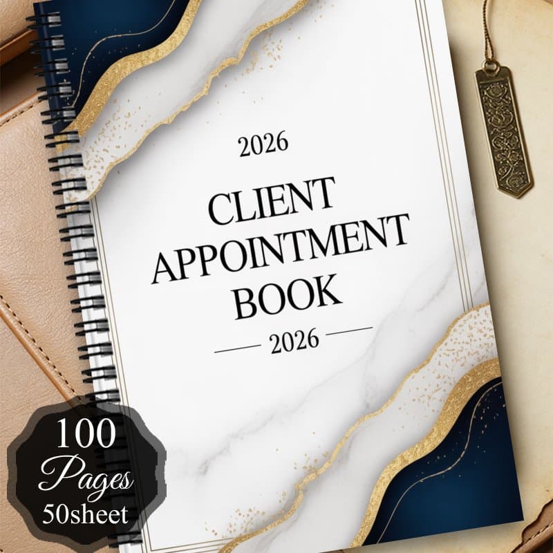 TEMU 1pc Aesthetics Appointment Planner, Spiral Notebook, Retro Guest Book, Customer Appointment Organizer Agenda Notepads For Work And Study, Time Notebooks 2026 Client Appointment Organizer