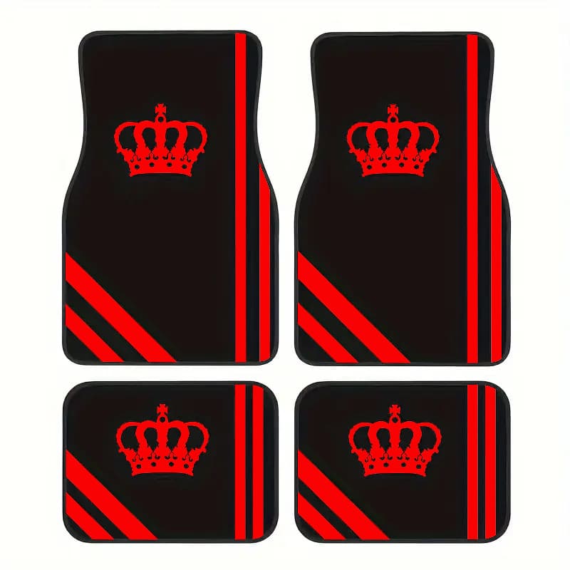 TEMU 4pcs Minimalist Printed Car Foot Mats, Universal All- Interior Car Additions – Floor Mats Fit Sedan, Truck, Suv
