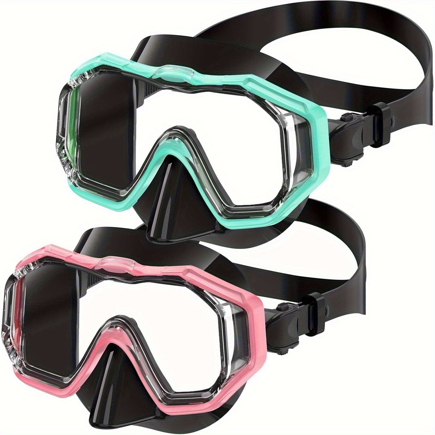 TEMU 2pcs Swimming Goggles With Nose Mask - , Adjustable Strap, Comfortable Wear, Suitable For Swimming Training, Water Sports Accessories, Ideal For S - Ideal For Competitive & Swimming (gift)