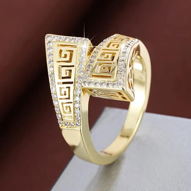 TEMU Unusual Geometric Hollow Rings For Women Daily Party Vacation Versatile Casual Rings Jewelry