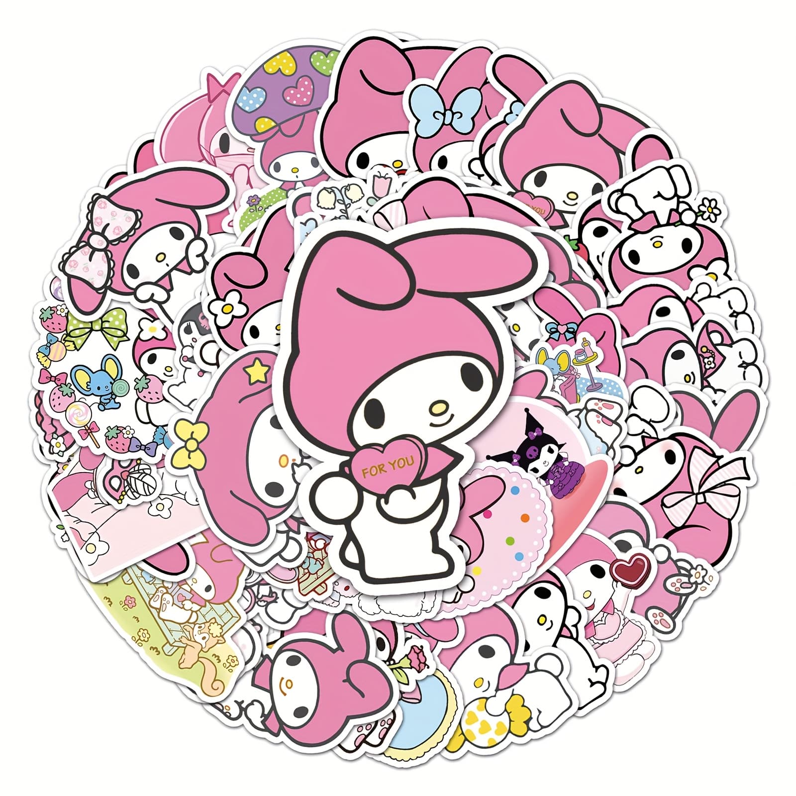 TEMU 50pcs Pink My Melody Stickers Notebook Laptop Phone Suitcase Decoration Stickers Decorative Stickers