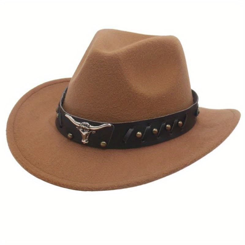 TEMU 1pc Western Cowboy/cowgirl Hat For - Wide Brim Outdoor Travel Hat Suitable For, Beach, Ranch, Western Events - Cowboy Style With Tones (no Feathers)