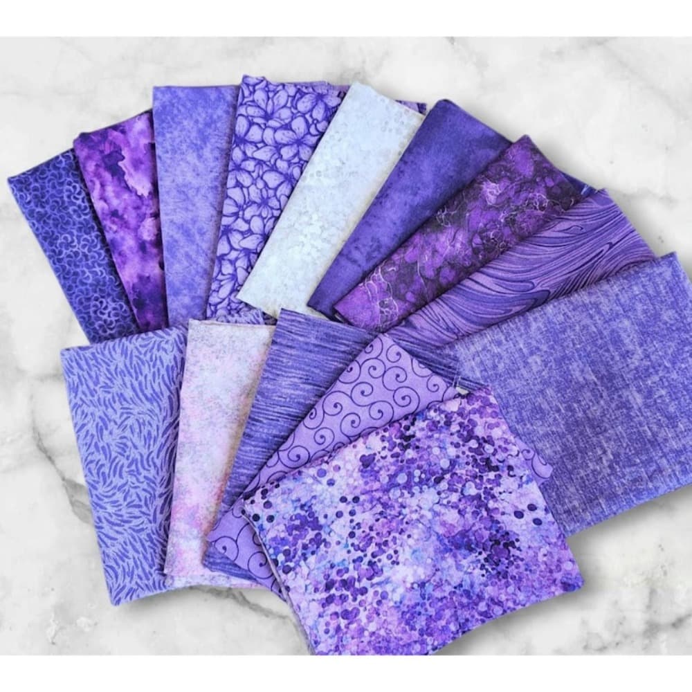 TEMU A Set Of 12pcs Of Purple Patterned Fabric, Each Measuring 40 * 50 Cm (15.7 * 19.7 Inches), Ideal For Quilting, , Crafts, And Gift Box Packaging