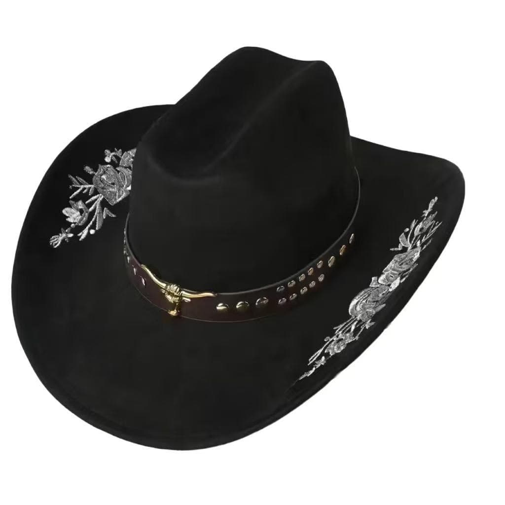 TEMU Cowboy Hat For Men, Embroidered Wide Brim Straw/ Hat With Bull Horn Belt, Western Style Upf Sun Protection Hat For Outdoor Rodeo, Country Music Festival, Hunting, Fishing, Father's Day Gift