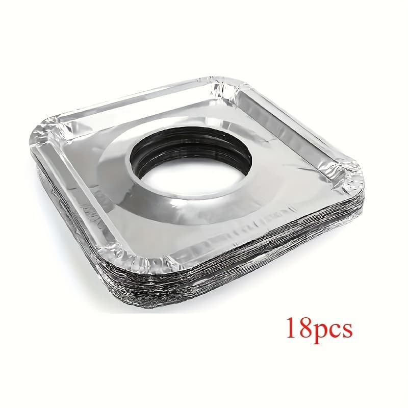 TEMU 18pcs Disposable Aluminum Foil Stove Burner Cover- Suitable For Gas And , Keep Clean And Cleaning Simple