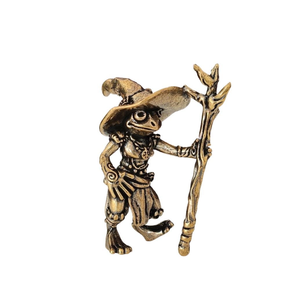 TEMU Vintage Brass Statue Sculpture, Distressed Frog, Office Desktop Decorative Craft Gift