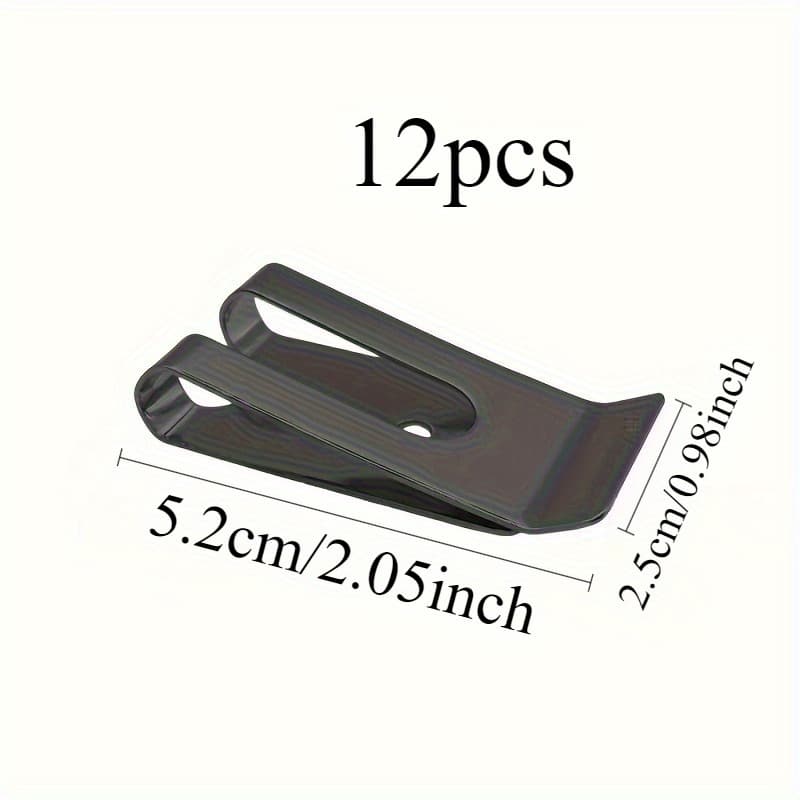 TEMU Set Of 12 Metal Clips For Belts, Versatile Waistband Clips For Tools, Holders For Belt Buckles