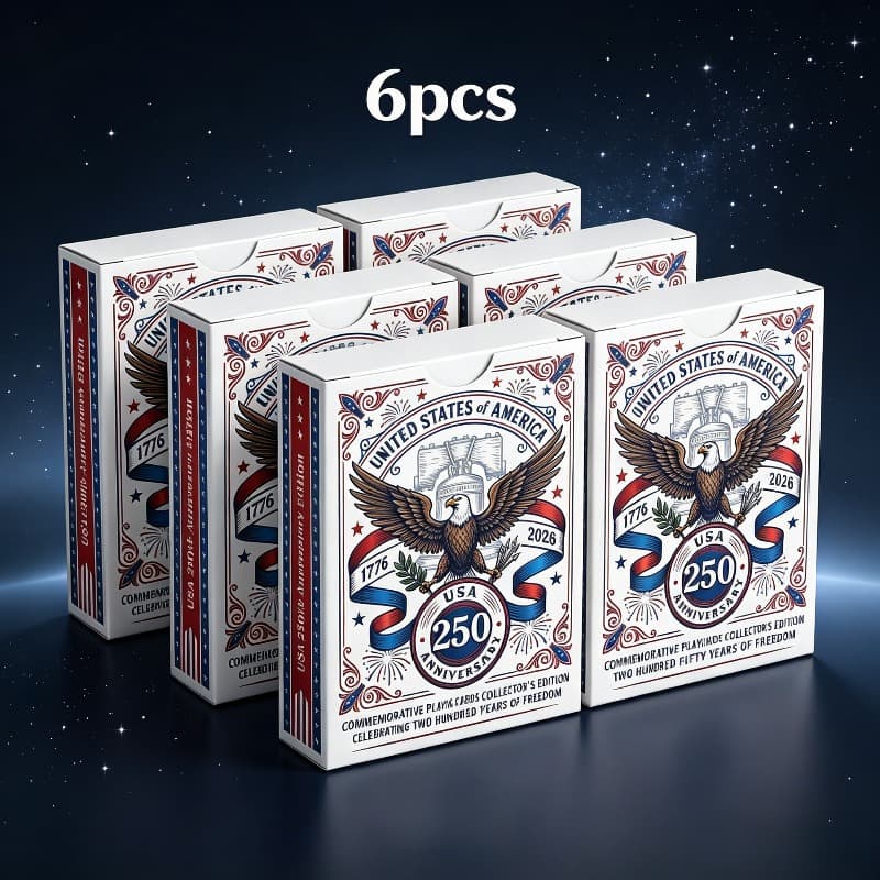 TEMU 6 Decks Of Playing Cards Suitable For And Collectors- 250th Anniversary Edition Eagle Playing Cards (1776-2026) | High--sized Poker Set With Historical Elements | Suitable For Poker,