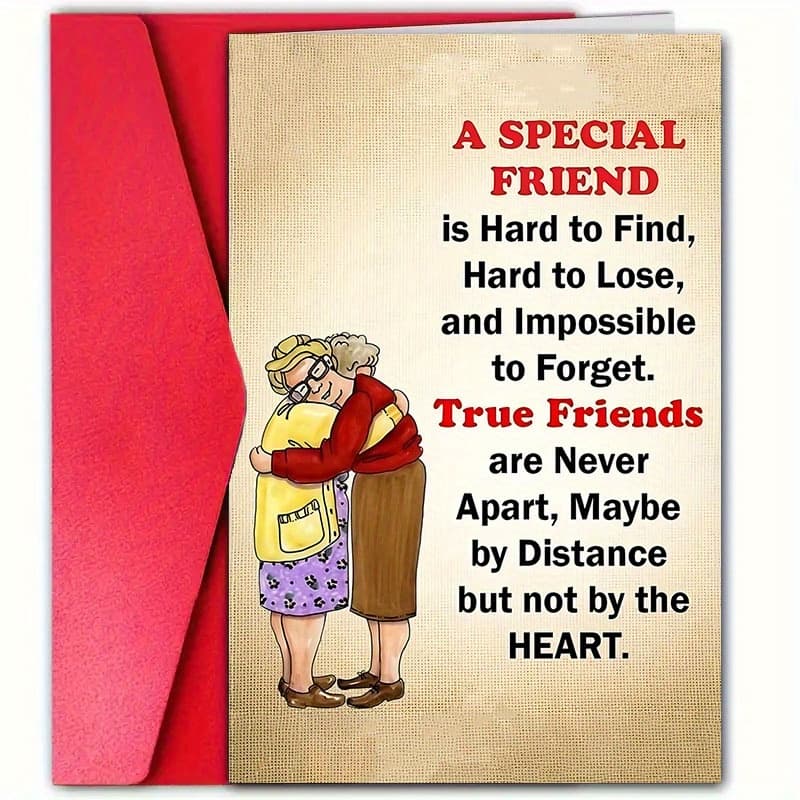 TEMU Meaningful Friendship Card (1 Envelope And Card) With Envelope (4.72in * 7.09in), Gift For Friend, Girlfriend, , Thank You, Words, Emotion, And Creative Friendship Card. Special Friend Is