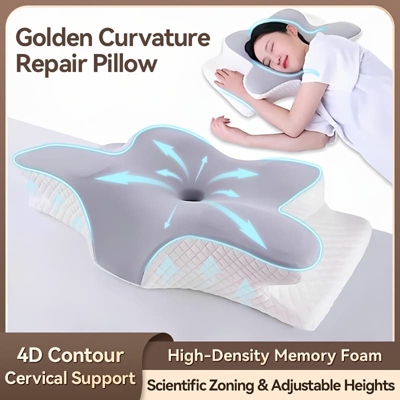 TEMU Cervical Neck Pillow, Neck Pillow Pillows For Sleeping, -shaped Memory Foam Pillow Ergonomic , Rebound Relaxation Neck Pillow Bedding For Back And Side -washable Pillowcase Pillow For Sleeping