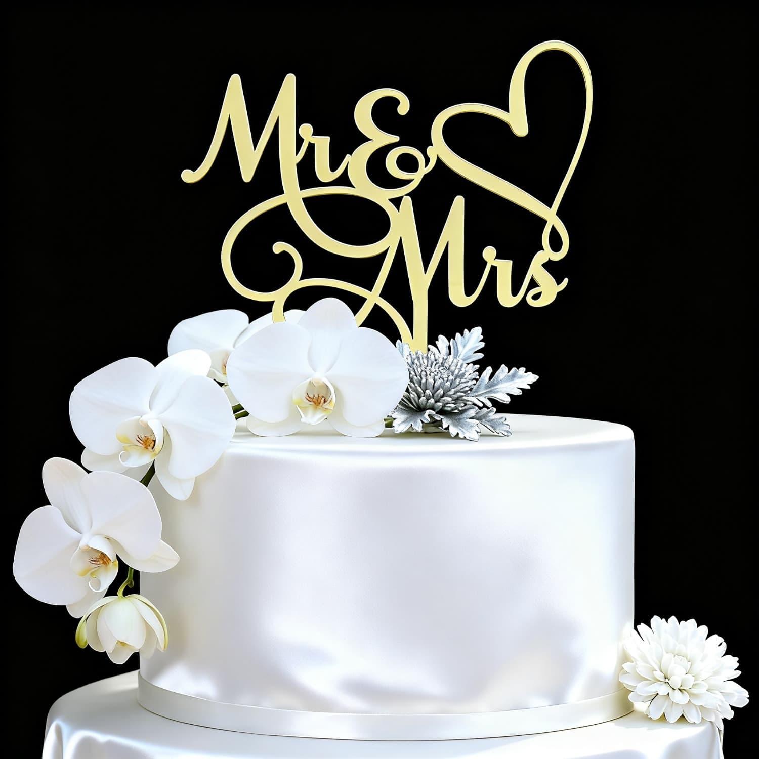 TEMU 1pc Golden Valentine's Day Wedding Cake Topper - , Mirror Golden Acrylic Sign - For Wedding, Engagement, Anniversary, Romantic Couple Decor