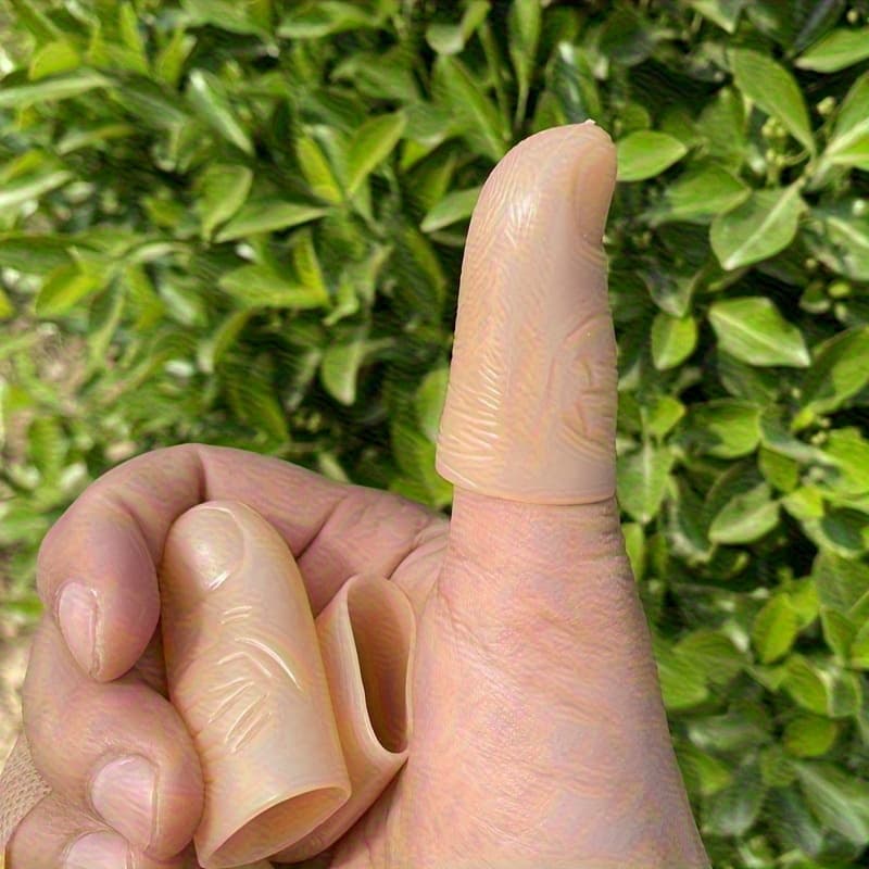 TEMU Beige Silicone Finger Cots- Durable, Soft, Latex Free, Surface Texture Design Reduces Friction, Suitable For Outdoor Gardening And Sports Wear