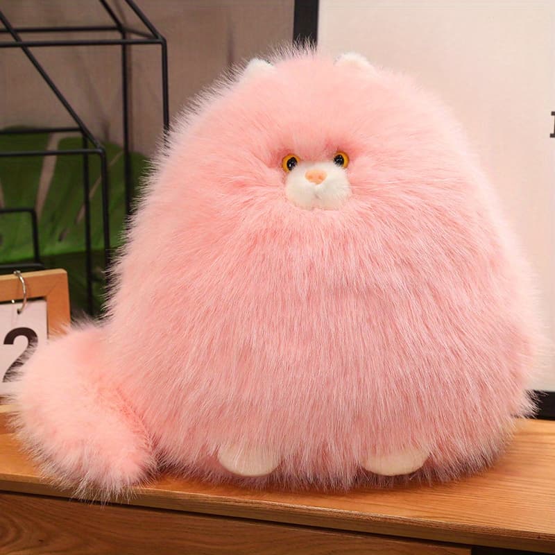 TEMU Plush Pillow, Long-haired Hug Pillow For Sleep, Comforting Cat Gift.