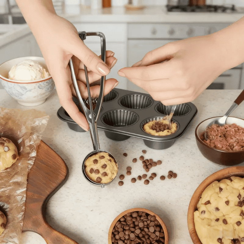 TEMU Ice Cream And Ice Cream Scoop , Ice Cream Scoop Ball Scoop, Biscuit Spoon, Dough Spoon, Suitable For Cupcakes, Ice Cream, Muffins, Rice-meat Dumplings, Melon Balls