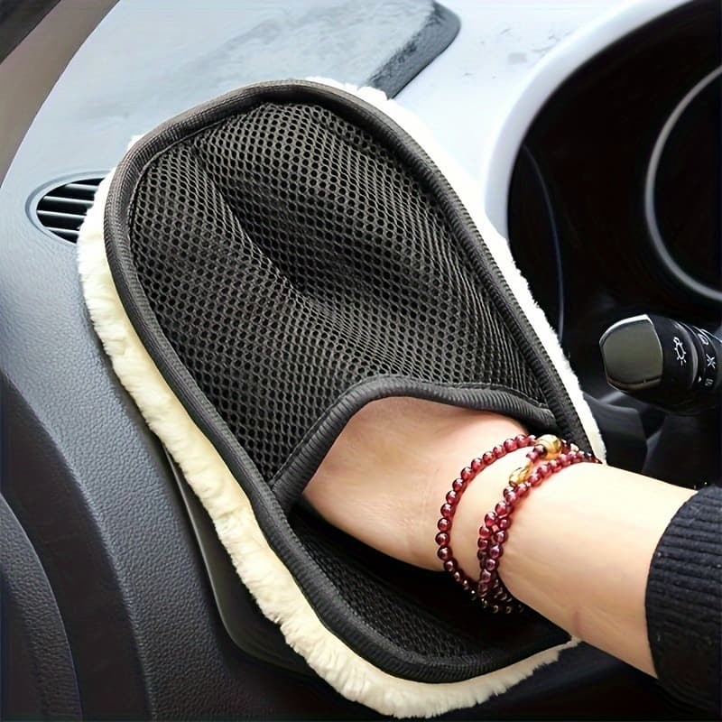 TEMU Microfiber Car Wash Gloves, Soft And Absorbent, Do Not Damage Car Paint, Car Cleaning Supplies, Suitable For Vehicle Dust Removal, Interior Cleaning, Wheel Cleaning, And Daily Maintenance