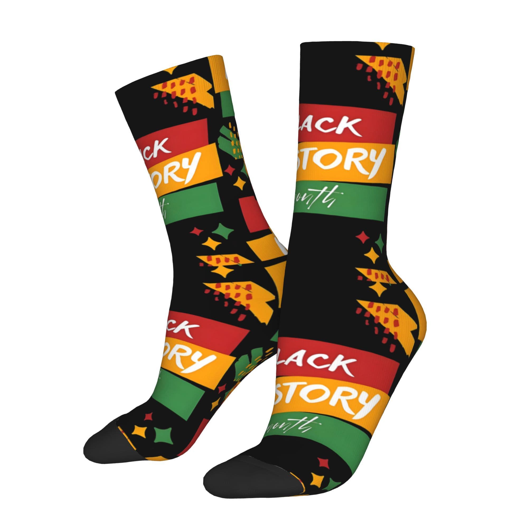TEMU Humorous Socks Celebrating Black History Month, Featuring African And A Pattern. Novelty Tube Socks Make A Great Gift For Men, , Or Husbands