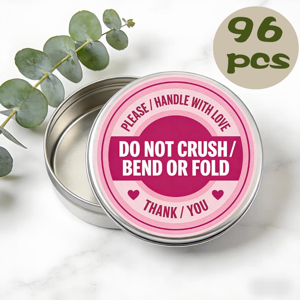 TEMU 96pcs Shipping Label Theme Round Stickers,pink And With , Suitable For Parcel Labels, Small Business Packaging, Shipping Supplies Etc