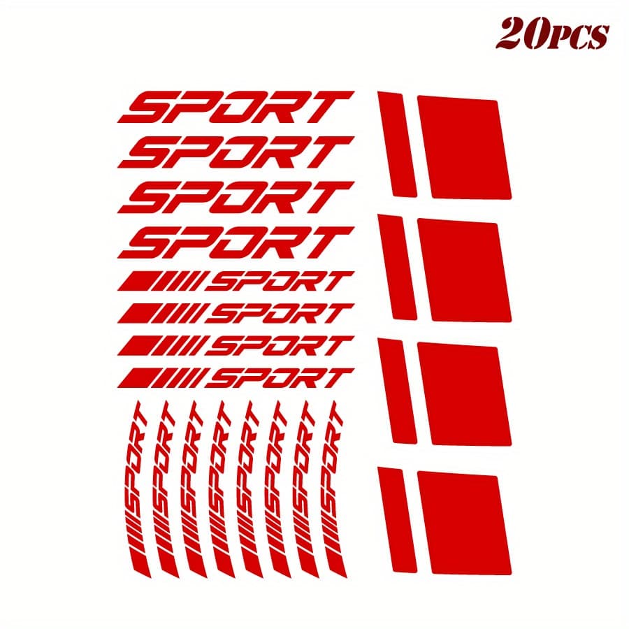 TEMU 20pcs/ Reflective Car Wheel Rim Vinyl Stickers Mark Stripe Racing Wheel Decals