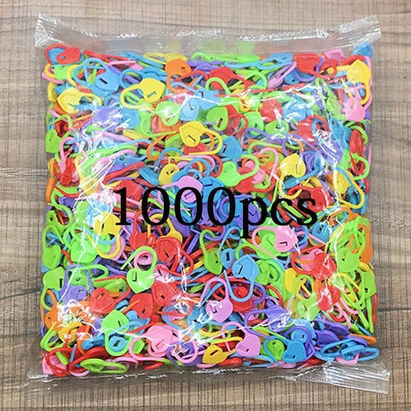 TEMU 1000pcs Plastic Resin Small Clip Locking Markers Crochet Knitting Tools Needle Clip Hook Sewing Tool