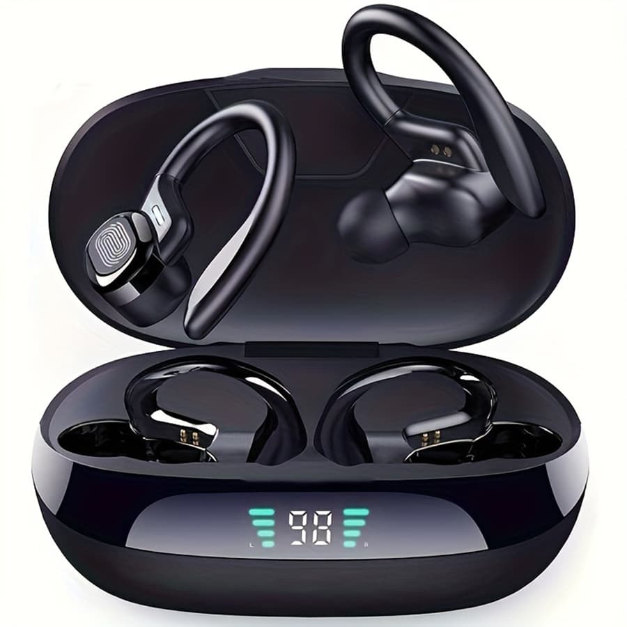 TEMU Wireless Earbuds With Enc Noise Cancelling, Tws Stereo Earphones, Sport Headset, Touch Control In Ear Headphones With Led Digital Display Charging Case