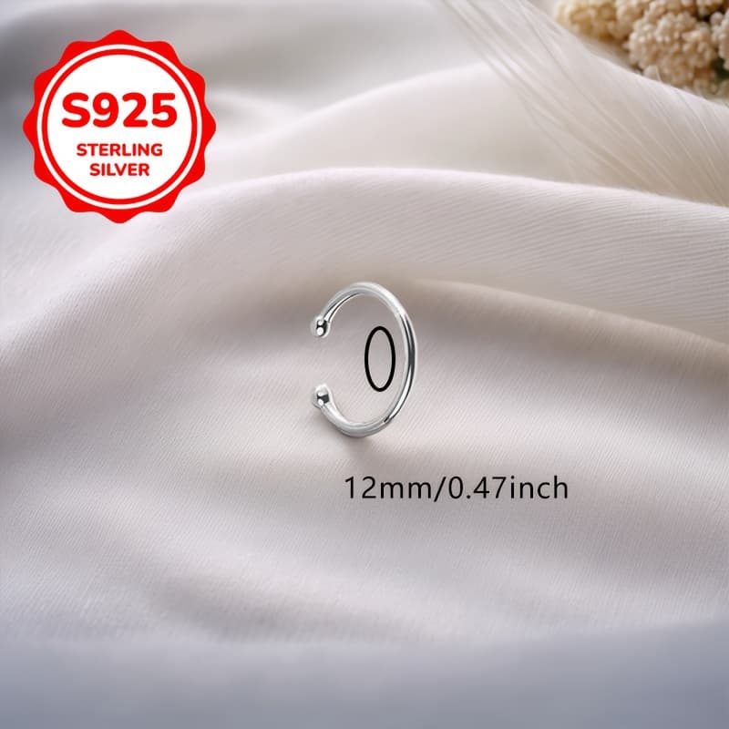 TEMU A Non-piercing Nose Stud For Women (1pc) Featuring A Easy Hoop, Single Layer, Nose Clip, Non-piercing Bead, Made Of S925 Silver, , Perfect For Gifts, Valentine's Day, Hypoallergenic