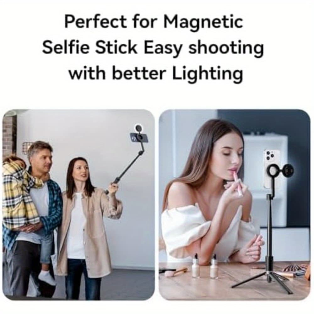 TEMU Magnetic Selfie Light For Phone, 3- Magnetic Fill Light For Magsafe, 180° Flip Phone Ring Light For Iphone 15 14 Series Phones For Makeup, Video, Tiktok, Vlog