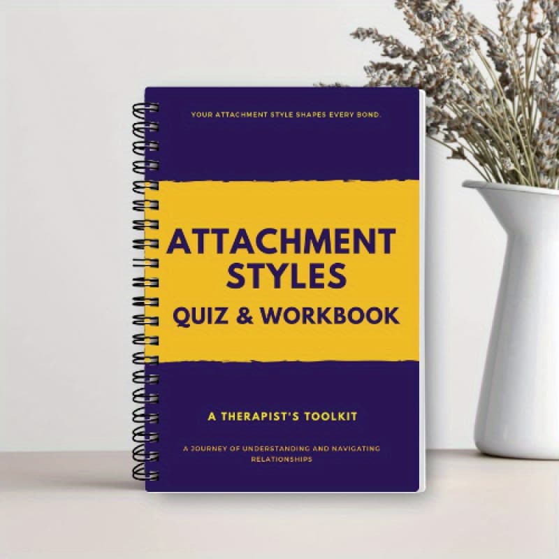 TEMU Attachment Styles Workbook For Adults - Relationship Patterns, Secure And Attachment, Therapy Worksheets, Guided Prompts, Emotional Awareness Journal, Couples Communication, Self- Planner