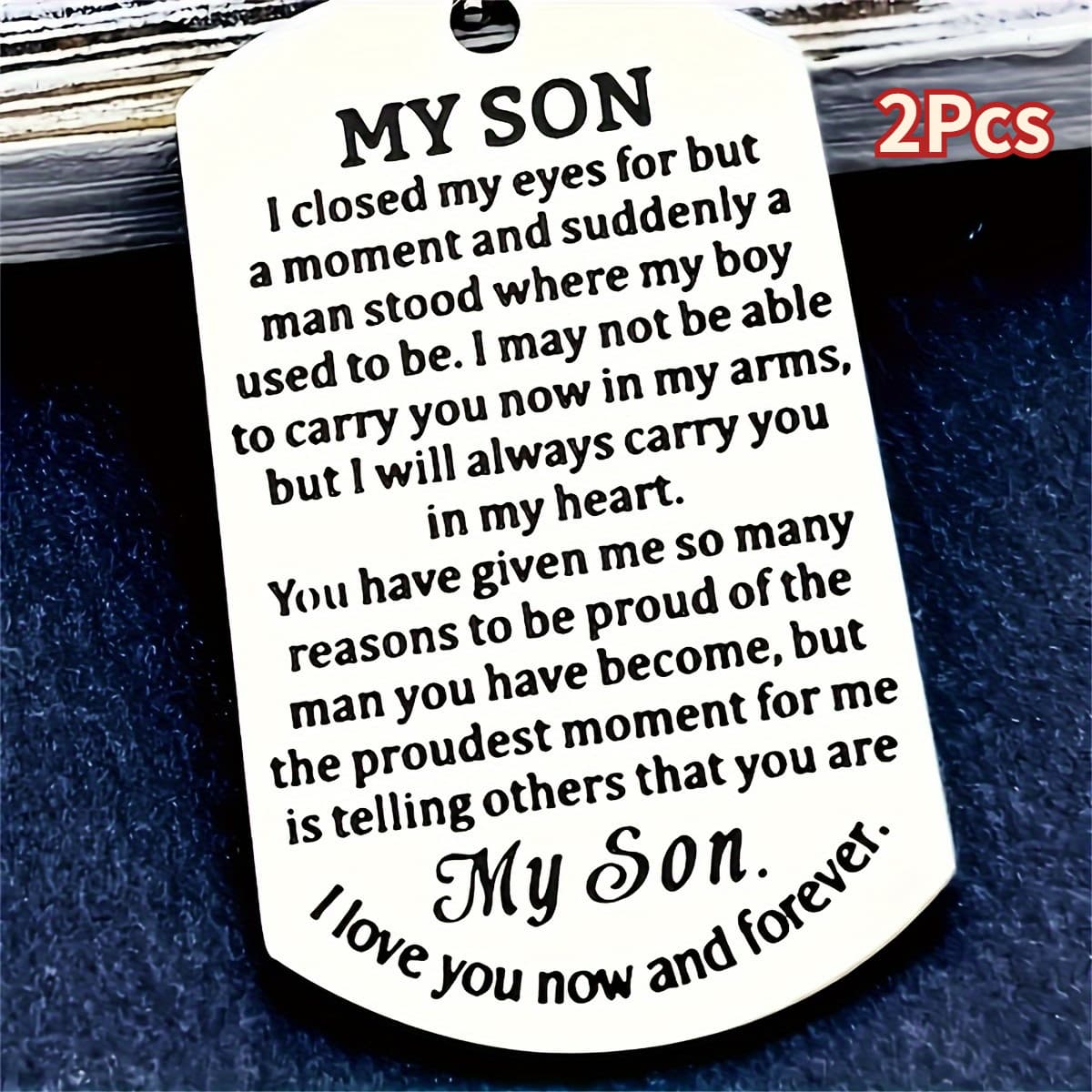 TEMU Set Of 2 Stainless Steel Keychains For Your Son, Featuring An Encouraging Message. A Sturdy Keyring, Ideal As A Gift For