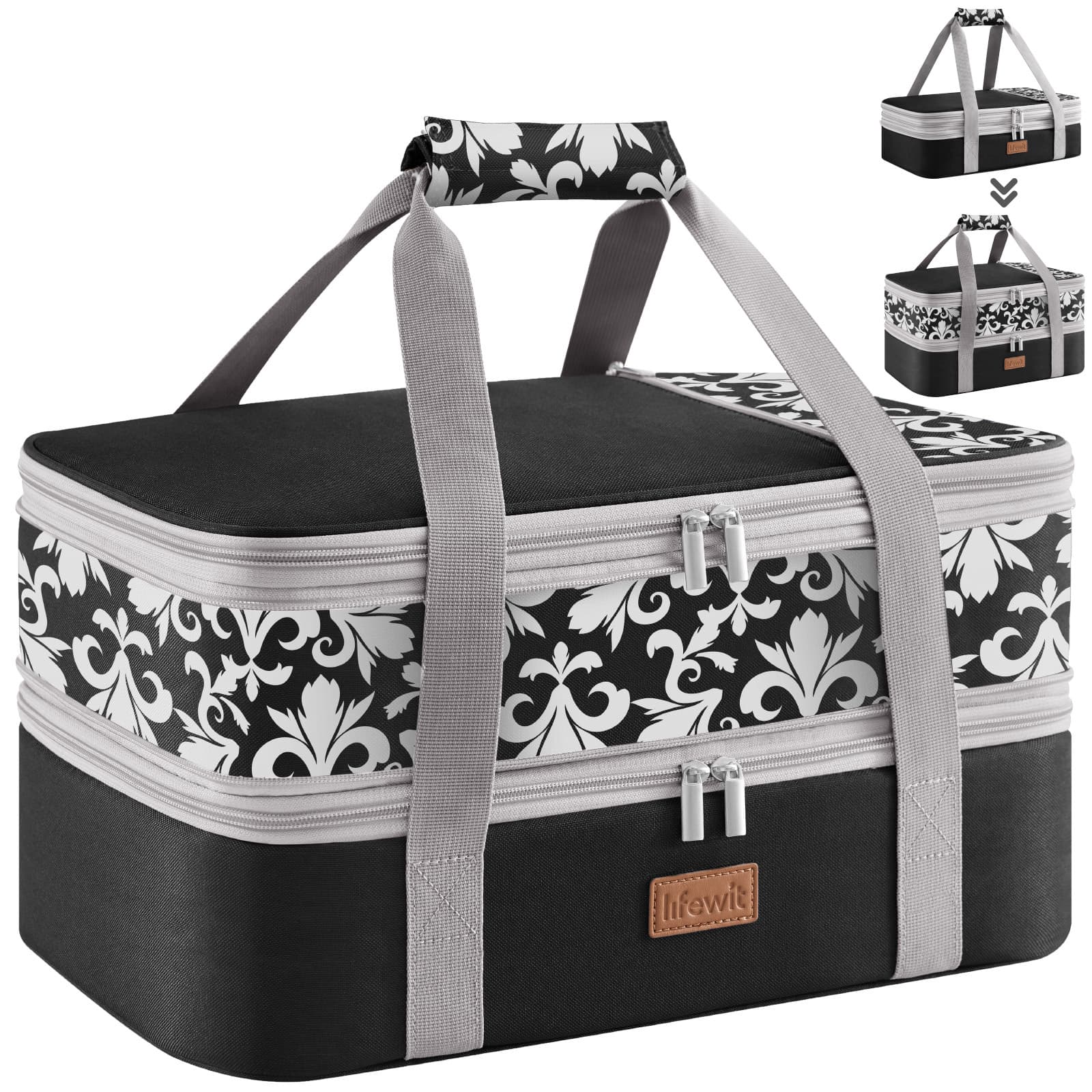 TEMU Expandable Insulated Casserole Carrier For Hot Or Cold Food, Food Bag Holder Carry Tote For Christmas Party/beach/ Parties/cookouts/picnic, Fits 9"x13" Baking Dish, Valentine's Day Gift