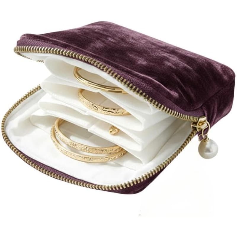TEMU Travel Jewelry Case, Jewelry Zippered Travel Jewelry Bag Portable Organizer, Pouch Bags With Zipper, Velvet Jewelry Organizer Storage Bag For Bracelet Rings Earring (blue), Jewelry Rolls