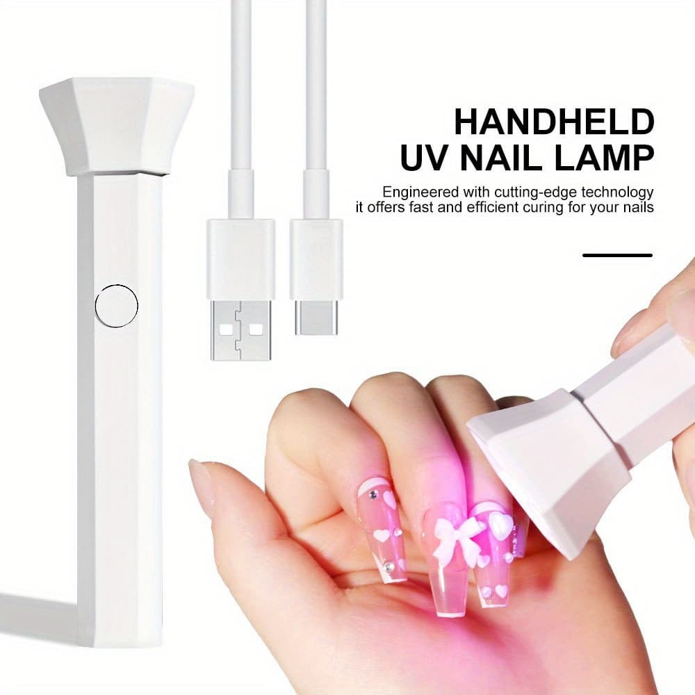 TEMU Mini Led Nail Lamp For Gel Nails, Handheld Light For Nails, Usb Nail Dryer For Fast Curing, Portable Led Nail Lamp For Nails, For Diy At Home Nail Salon