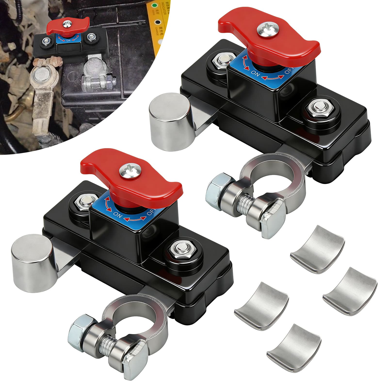 TEMU 2 Battery Management Switches, Main Battery Disconnect Switch 250a Continuous Disconnection Battery Management, Suitable For 12v/24v Systems, Ideal For Vehicles