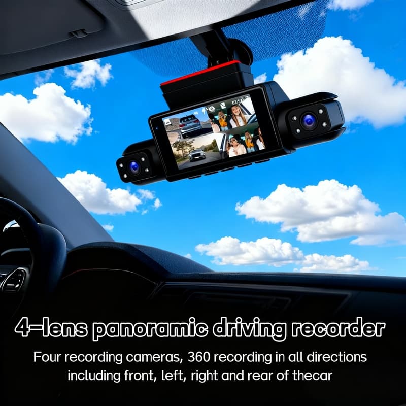 TEMU [4k Hd Dash Cam] Car Dashboard Camera, -camera Dash Cam, 180° Camera, Suitable For Cars/vehicles 4k Hd Camera, Night Vision, Loop Recording, Mirror Function For Christmas Gifts