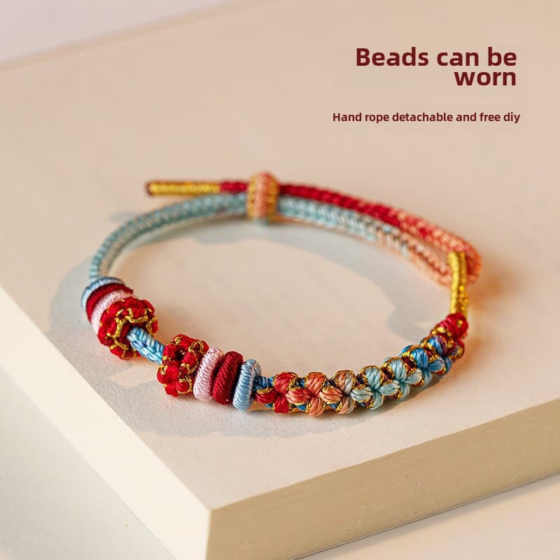 TEMU Peach Knot Bracelet - Adjustable Red Ribbon Bracelet With , Symbolizing Love, , And Good Luck, Perfect Gift For Her/him, Peach Knot Bracelet