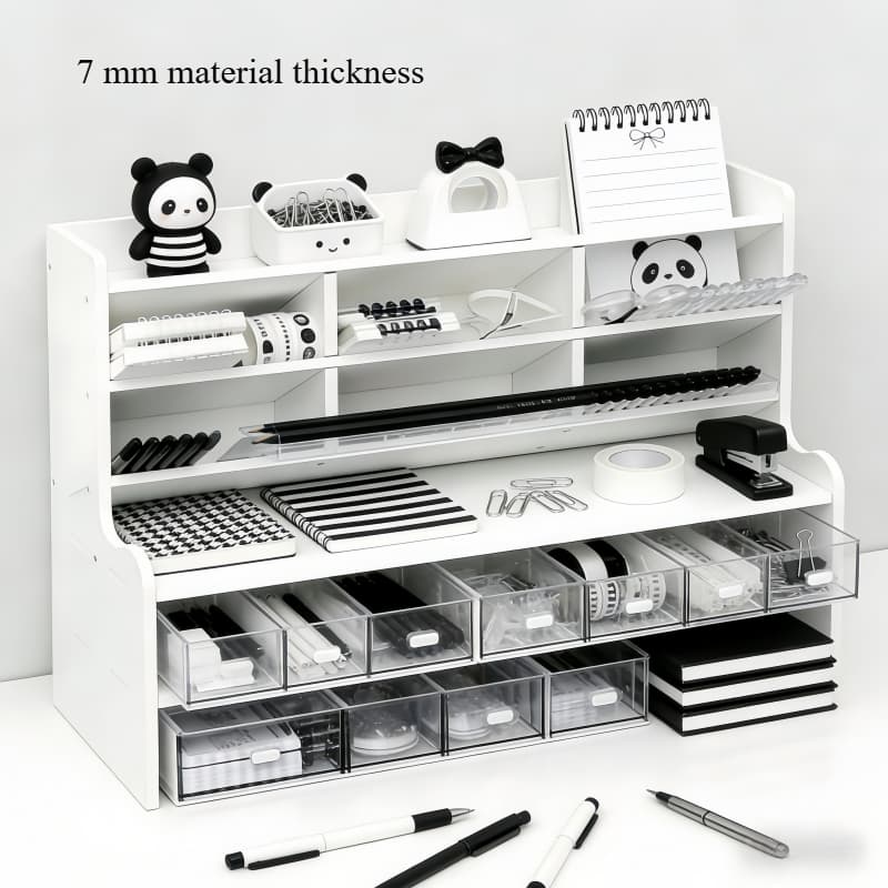 TEMU Large-capacity Foam Storage Shelf With Multi-partition Dividers - Space-saving Bookcase & Desk Organizer Suitable For Books, Office Supplies, Files - Assembly, Compact Shelving Unit