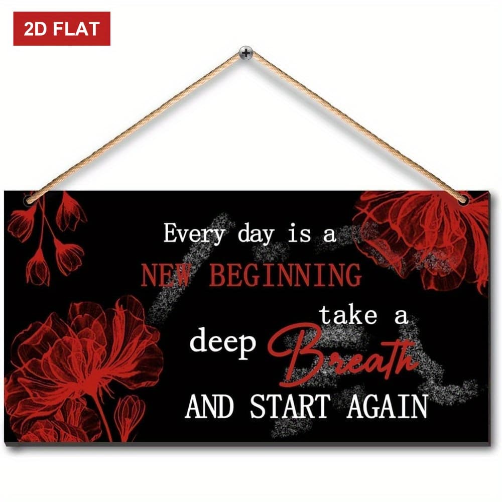 TEMU 2d Flat 3.93x7.87 Inch Halloween, Christmas Is A Wooden Hanging Sign Plaque - Red Rose Rustic Wood Front Door Plaque Wall Art Decor Gift - Is A