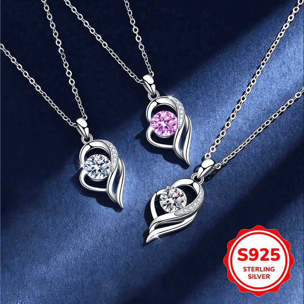 TEMU 3 Sets Of 1 Carat 925 Pure Silvery Moissanite Necklace, Very Suitable For Casual Wear For Weddings, Parties And Banquets Birthday And Anniversary Gifts For Women