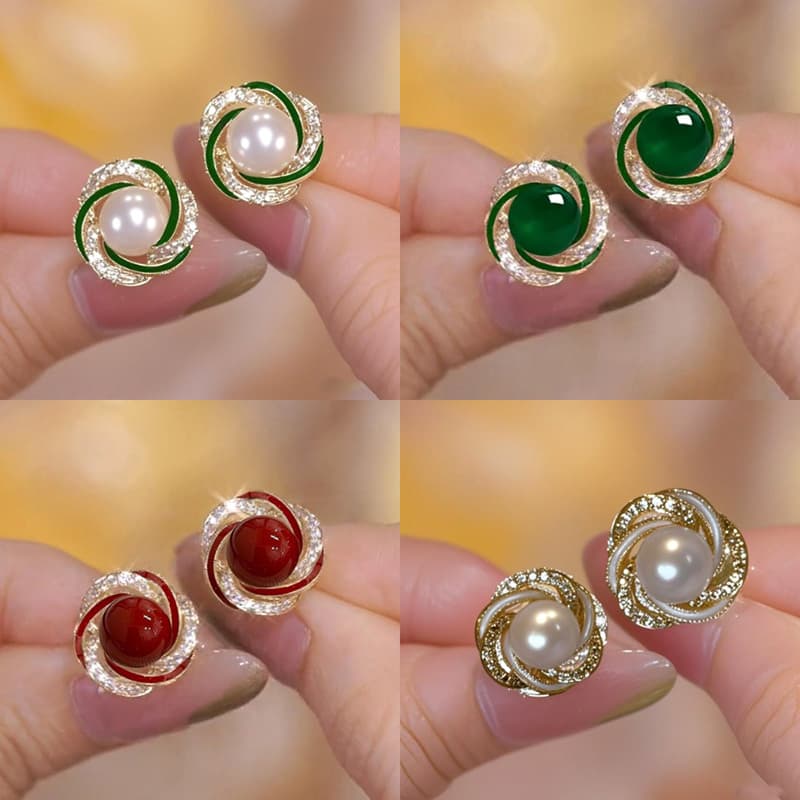 TEMU 8pcs Light Luxury Elegant Retro Fashion Simple Earring Party Commemorative Jewelry Versatile Exquisite Christmas Birthday Gift
