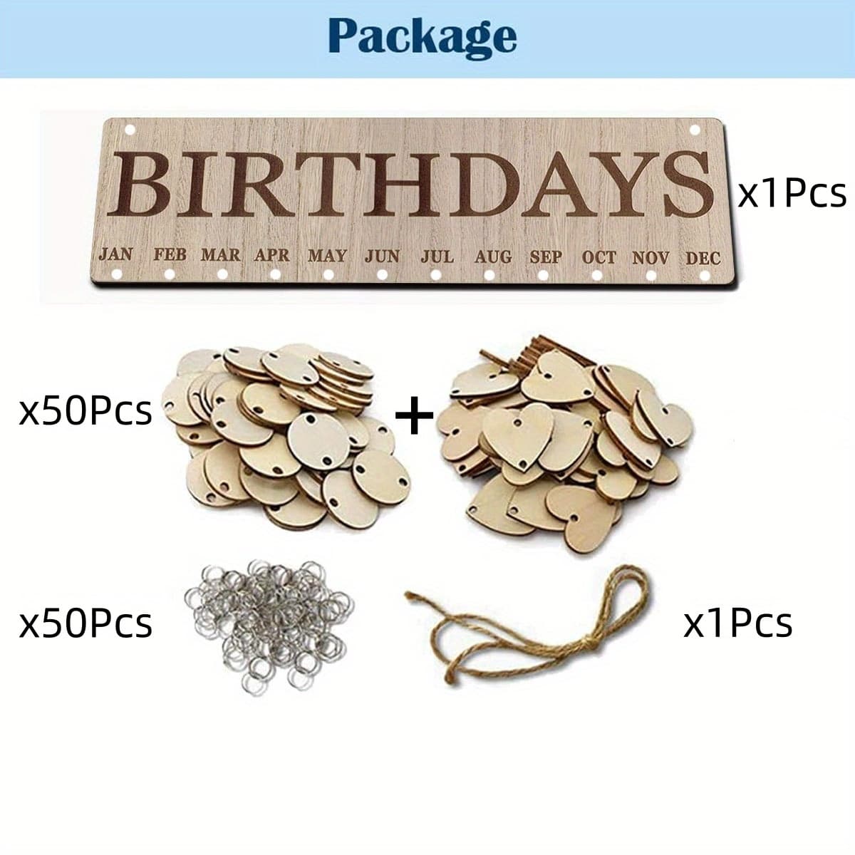TEMU A Set Of Wooden Birthday Calendar Reminders, Wall-mounted Family Birthday Boards With Labels. Calendar Display Stand For Home, Classroom And Office. Birthday Gift For Mom, Teacher,