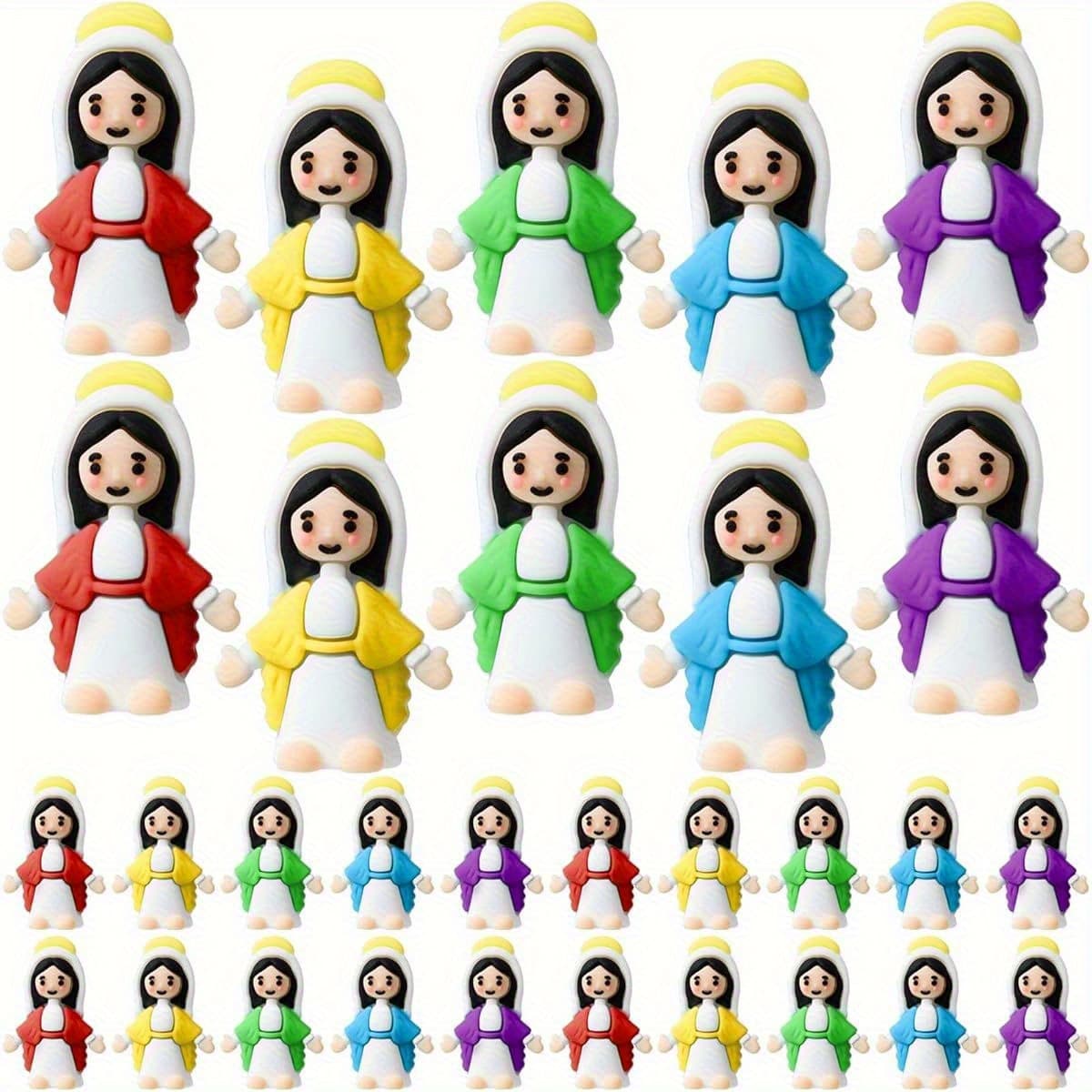 TEMU 50pcs Of Small Statues Of The - Classic Gifts, Easter Egg Filling And Baptisms! Multi-colored.