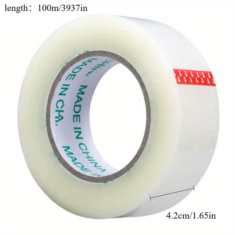 TEMU [100m Packaging Tape] Transparent And Versatile, Suitable For Office, Home And School Transport, And Strong Sealing, The For Packing And Sealing Boxes