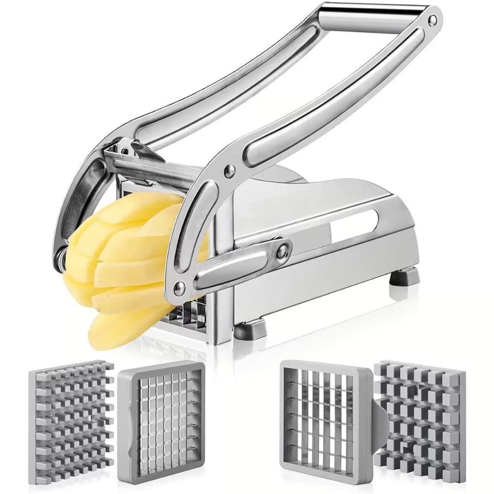 TEMU French Fry Cutter, Professional Stainless Steel Potato Slicer With 1/2-inch And 3/8-inch , Ideal For Potatoes, Carrots, And
