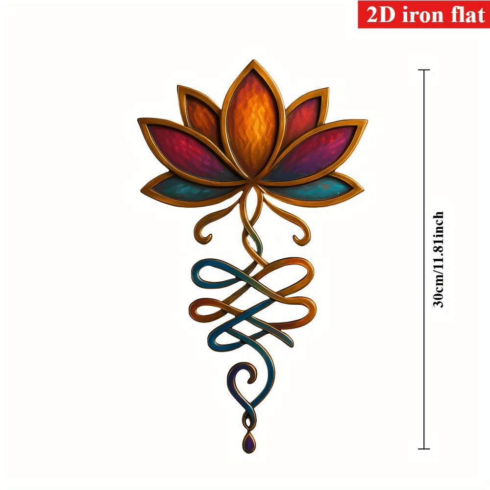 TEMU 2d Flat, 1pc Bohemian For Lotus Flower Wall Art Decor - Wrought Iron For Lotus For Outdoor/, Garden Patio Balcony Decoration Suitable For Living Room, Bedroom, Perfect Housewarming Gift, 2d Flat