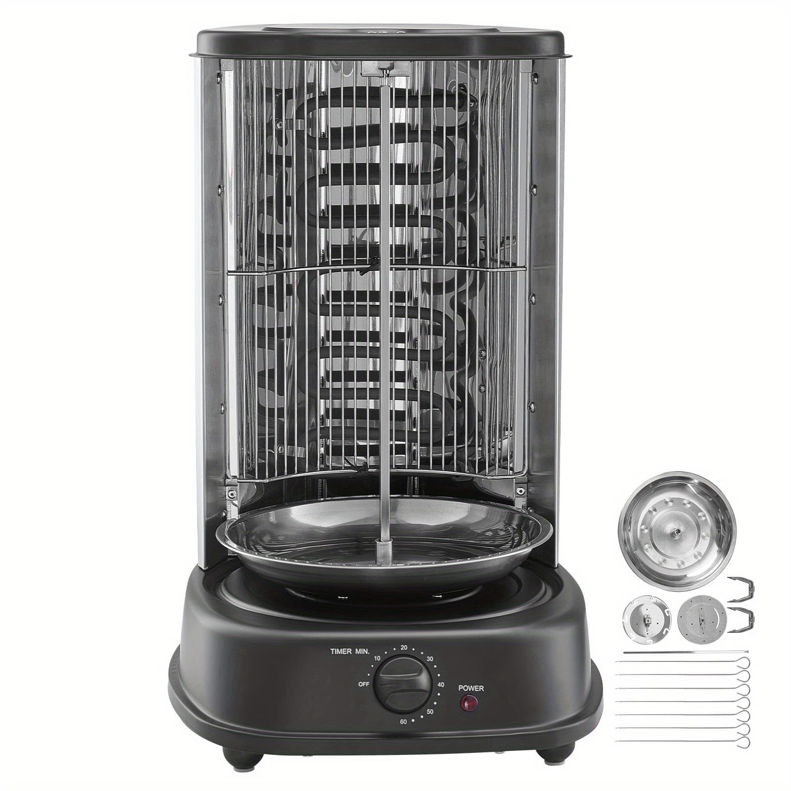TEMU Happybuy Shawarma Grill Machine, Vertical Chicken Shawarma Cooker Machine Countertop, Electric Broiler Gyro Rotisserie Oven Kebab Machine, For Kitchen Parties