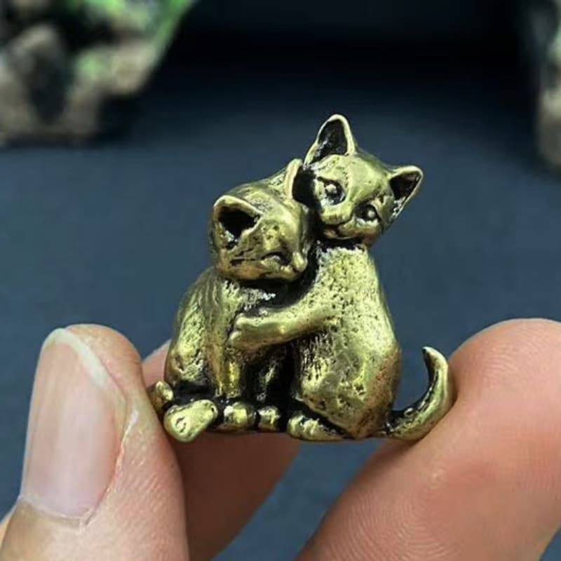 TEMU Collectible Figurines, Brass Cat Statuettes | Cute Home Desktop And Office Bookshelf Decorations, Ideal For Gifting And Wholesale Christmas Decorvalentine, Carnival, , Easter, Wedding, Gift